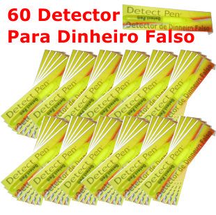 KIT com 60 Canetas Detectora de Dinheiro Falso